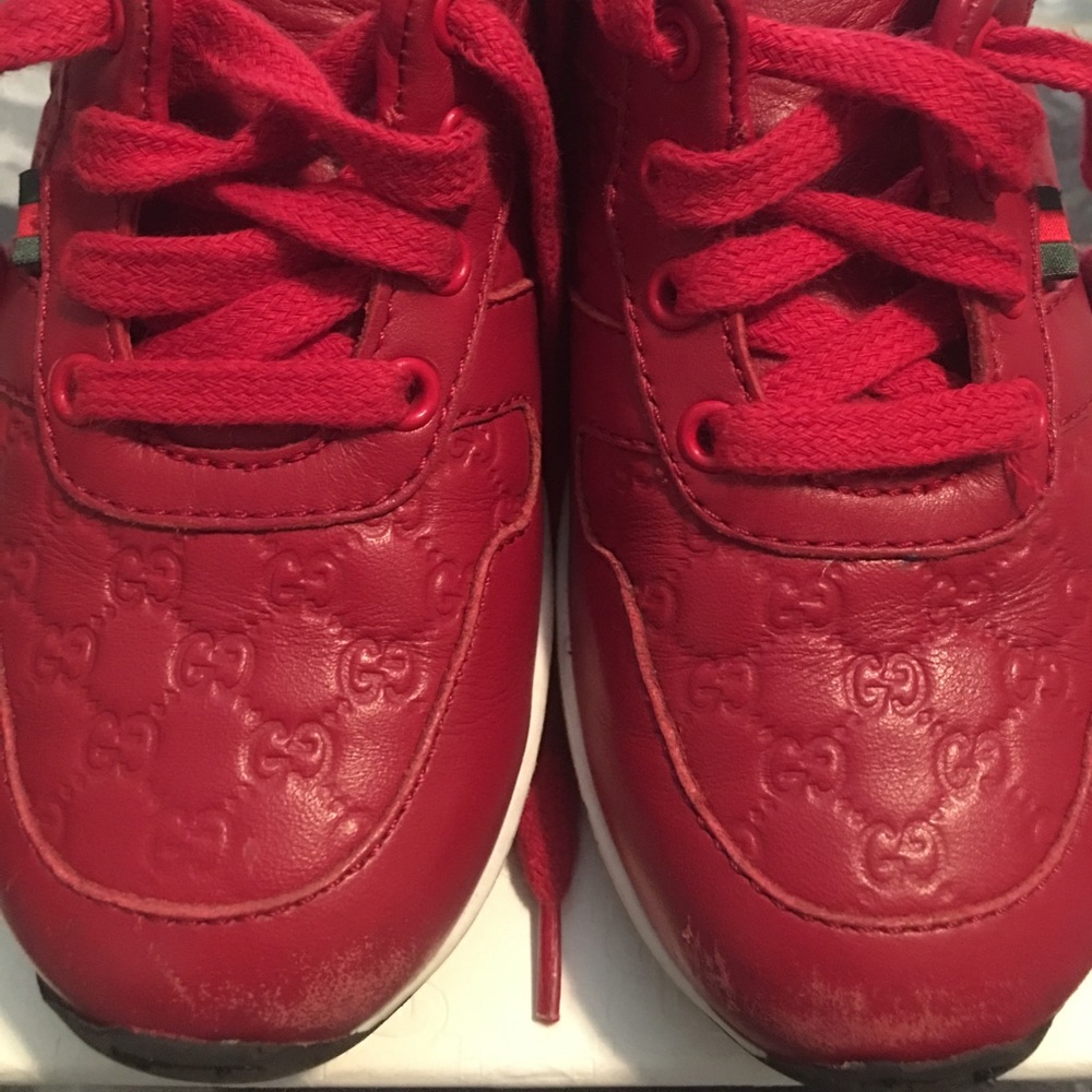 Authentic Gucci Red Sneakers for Toddler Boy